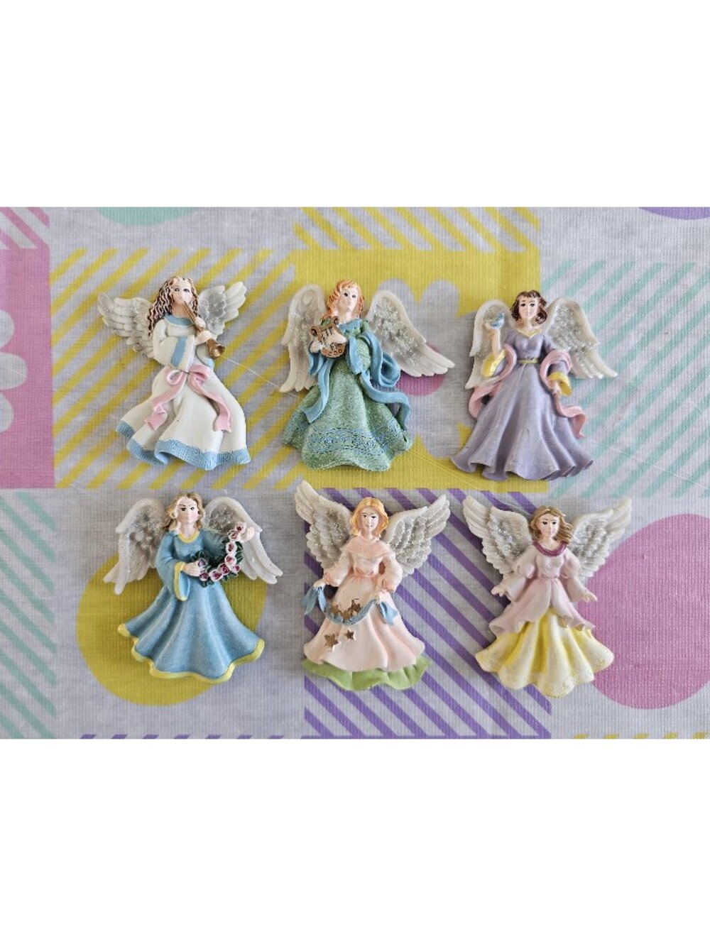 Vintage Resin Angel Fridge Magnets, Set Of 6